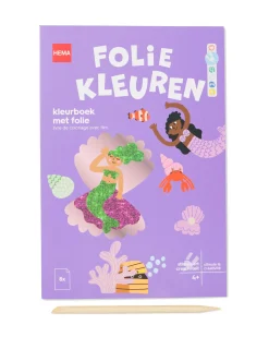 kleurboek met folie 22.5x15cm zeemeerminnen