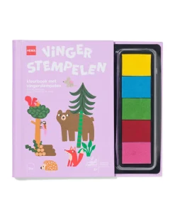 kleurboek met vingerstempelen 21.5x24.7cm boerderij