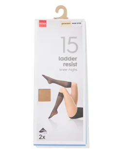 kniekousen 15denier anti-ladder mat - 2 paar
