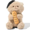 knuffel 20x25x35cm kat met stokbrood