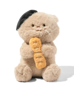 knuffel 20x25x35cm kat met stokbrood