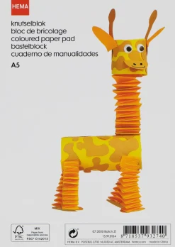 knutselblok A5 gekleurd papier