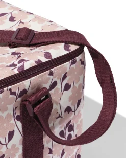 koeltas 25x36x10cm linnen bloemenprint roze