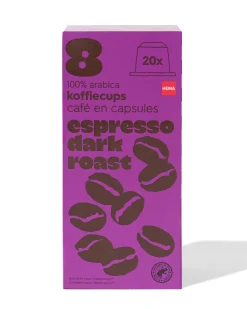 koffiecups espresso dark roast - 20 stuks