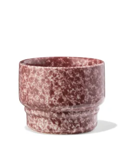 koffiekopje 220ml Trend aardewerk bordeauxrood spikkels