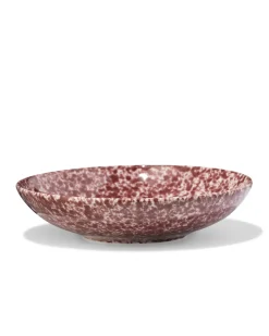 kom Ø15cm Trend aardewerk bordeauxrood spikkel
