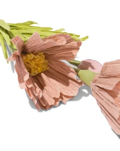 kunstbloem 24cm papier roze