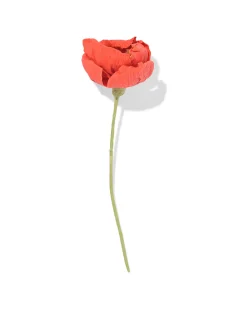 kunstbloem klaproos 23cm papier rood