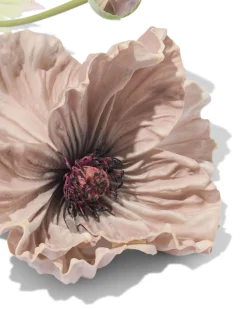 kunstbloem klaproos 55cm rubber oudpaars