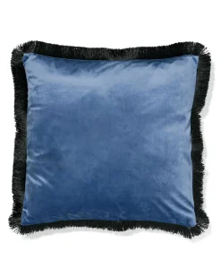 kussenhoes 50x50cm franjes blauw