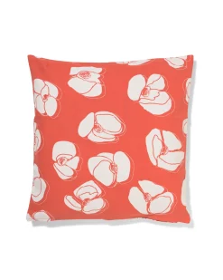 kussenhoes 50x50cm katoen bloemen rood
