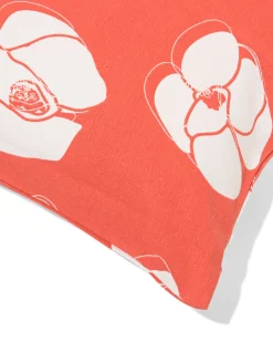 kussenhoes 50x50cm katoen bloemen rood