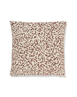 kussenhoes 50x50cm velours stippen bruin