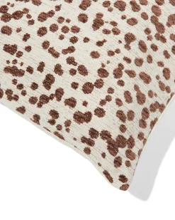 kussenhoes 50x50cm velours stippen bruin