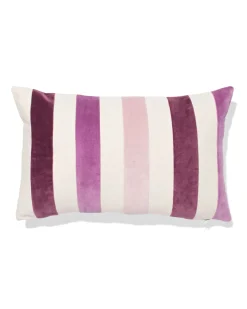 kussenhoes 50x30cm velours strepen roze