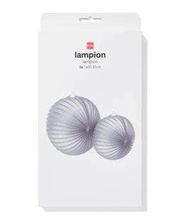 lampion 25x25cm zilver - 2 stuks