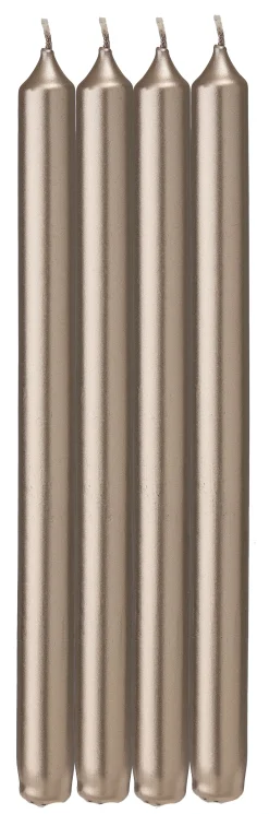 lange huishoudkaarsen Ø2.2x29 champagne - 4 stuks