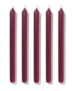 lange huishoudkaarsen Ø2.2x29 donkerrood - 12 stuks