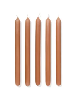 lange huishoudkaarsen Ø2.2x29cm bruin - 12 stuks