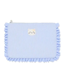 laptophoes 41.8x29.5cm strepen kattenprint ruches