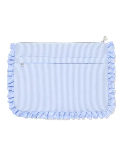 laptophoes 41.8x29.5cm strepen kattenprint ruches