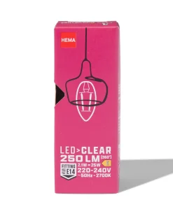 led kaars clear E14 2.1W 250lm