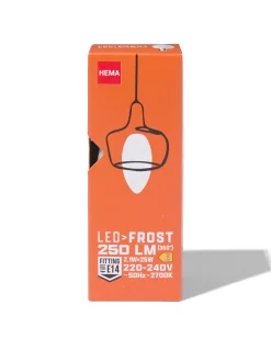 led kaars glass frost E14 2.5W 250lm