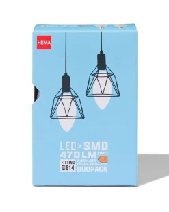 led kaars smd E14 4.9w 470lm - 2 stuks