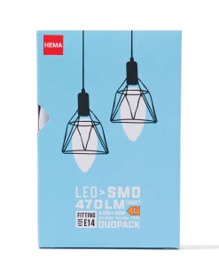 led kaars smd E14 4.9w 470lm - 2 stuks