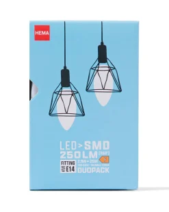 led kaars smd E14 2.9W 250lm - 2 stuks