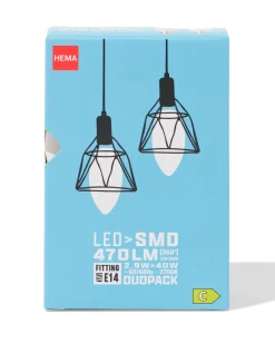 led kaars smd E14 2.9W 470lm - 2 stuks