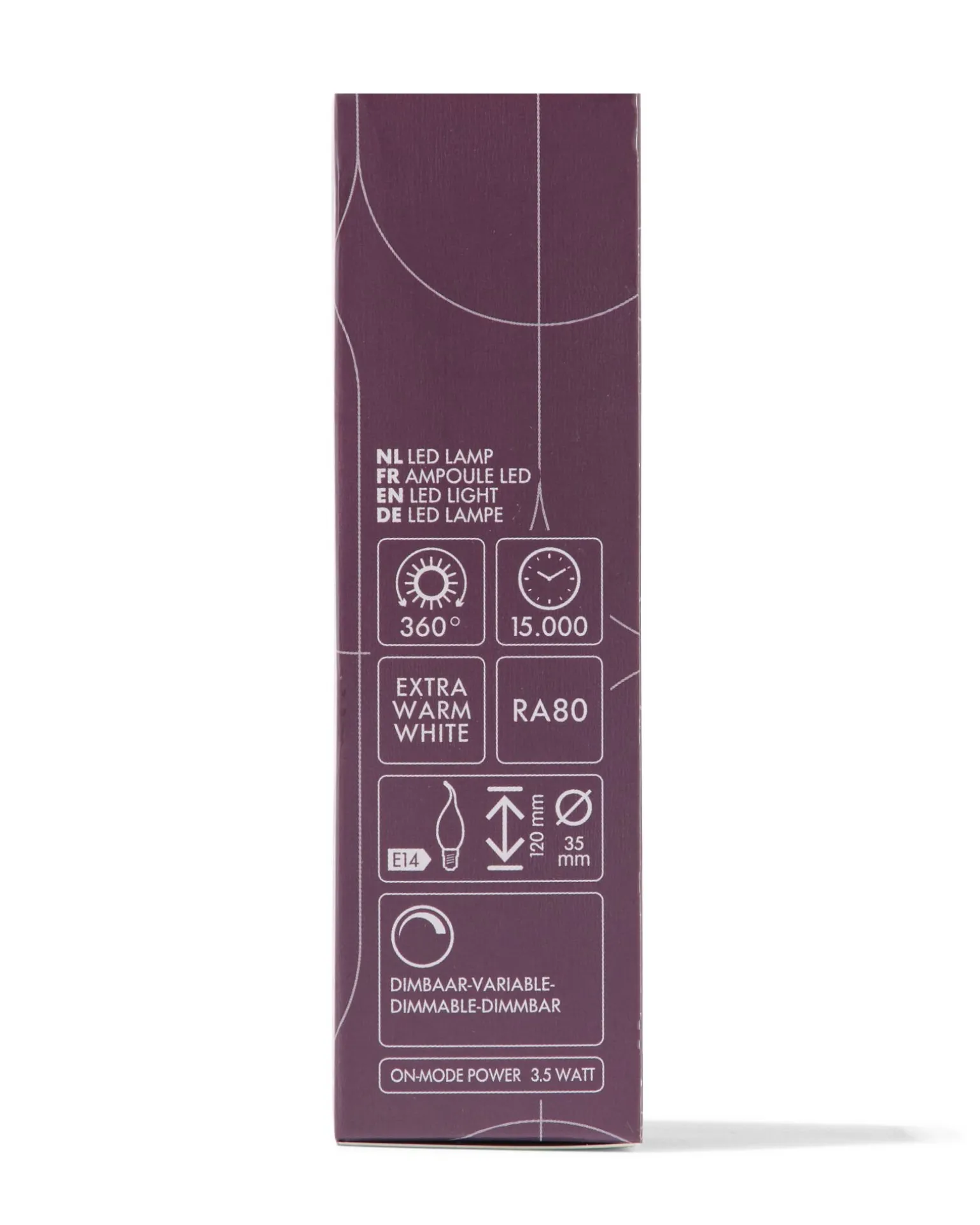 led kaars tip goud E14 3.5W 200lm