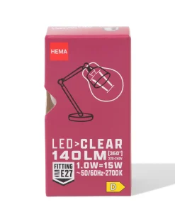 led kogel clear E27 1.0W 140lm