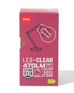 led kogel clear E14 2.9W 470lm dim