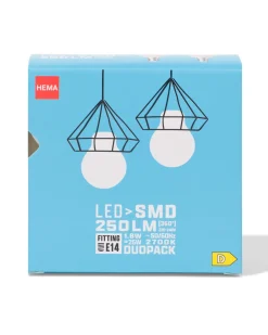 led kogel smd E14 1.8W 250lm - 2 stuks
