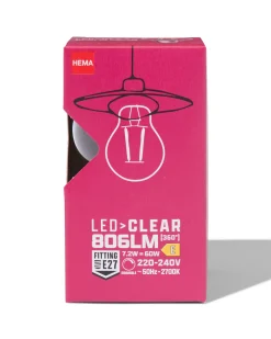 led peer clear E27 4.9W 806lm dim