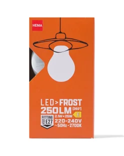 led peer glass frost E27 2.1W 250lm