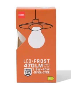 led peer glass frost E27 2.9W 470lm