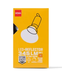 led reflector clear E27 4.2W 345lm dim