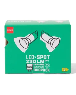 led spot GU10 1.6W 230lm - 2 stuks