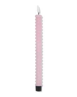 led-dinerkaars ⌀2.3x29cm ribbel lichtroze