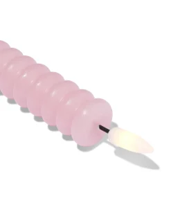led-dinerkaars ⌀2.3x29cm ribbel lichtroze