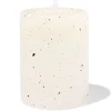 led-kaars stompkaars ⌀7.5x10cm ribbel spikkel ivoor