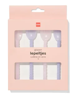 lepeltjes glas pastel - 4 stuks