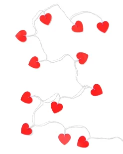 lichtsnoer 2m met 12 hartjes voor binnen liefde