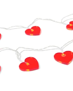 lichtsnoer 2m met 12 hartjes voor binnen liefde