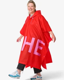 limited edition regenponcho voor volwassenen rood