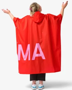 limited edition regenponcho voor volwassenen rood