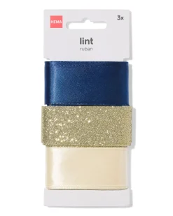 lint 3.5m satijn goud - 3 stuks