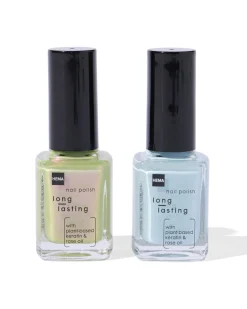 long lasting nagellak set blauw groen 2-delig